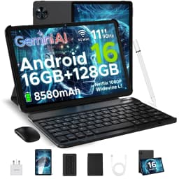 DOOGEE U11 2 in 1 Tablet PC 16GB(4+12) 128GB 11" Ultra-clear 90Hz Display Unisoc T606 8580mAh Battery Android 16 Widevine L1