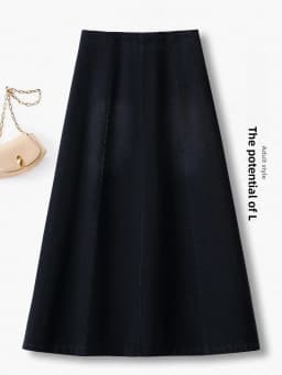 High Waist A-Line Denim Skirt Women's Spring Autumn 2025 New Style Slimming Half-length Cover Hip Large Flounce Umbrella Skirt