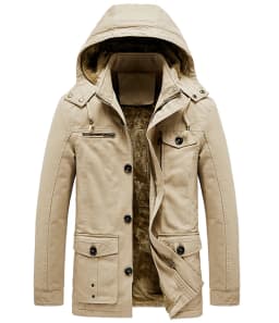 Military Cargo Coat Mens Thick Warm Man Jacket Winter Parkas Casual Cotton Padded Jacket Male Multi-Pocket Fur Hoodies Men Parka