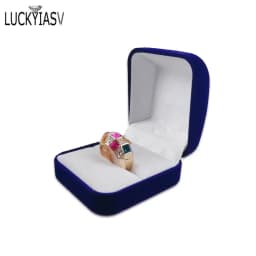 Velvet Trinket Box Ring Box Jewelry Organizer Double Rings BoxJewelry Box Wedding Gift Box Joyeros Organizador De Joyas
