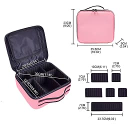 Makeup Bag Train Case Makeup Cosmetic Bag Organizer Portable Artist Storage Bag With Adjustable Dividers Makeup Brush Case