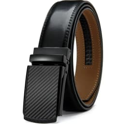 Men's Adjustable Automatic Buckle Belt - Genuine Cowhide Leather with Alloy Buckle, Versatile Business Belt & Ideal Gift for Him