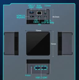 SZBOX ZX01 PLUS Pocket Mini PC Intel N150 LPDDR5 12GB M.2 SSD Type-C Office Desktop Gamer Computer Wifi5 BT5.0 Windows 11 PRO