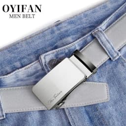 Men Belts Automatic Buckle Belt PU Leather High Quality For Men Leather Strap Casual For Jeans