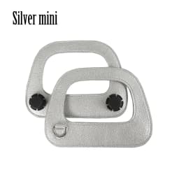 Tanqu Edge Painting Silver Metal D Buckle Mini Oblong Leather Handle for O Bag Mini O Chic Handbag