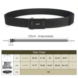 VATLTY Stylish Tactical Belt for Men Metal Automatic Buckle Tight Nylon Military Belt Stiff Work Belt Rigid Casual Girdle Male