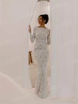 Elegant Lace Bride Dresses 2026 Long Sheath Boho Bridal Gown Long Sleeve Full Wedding Dress Customized Backless Wedding Dresses