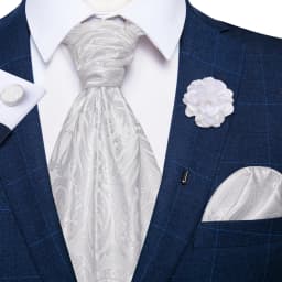 Classic Wedding Ascot Tie For Men Yellow Gold Red Paisley Floral Scarf Neck Tie Brooch Pin Set Cravat Ascot Tie For Banquet
