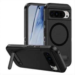Luxury Folding Stand Magnetic Armour Phone Case For Google Pixel 9 8 Pro XL 8A Shockproof Hybrid PC Protective Military Cover