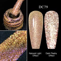 Mtssii Reflective Glitter Gel Pink Sparkling Sequins Gel Nail Polish Soak Off UV Nail Gel Semi-permanent Nail Art Decoration