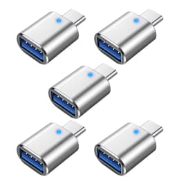 NNBILI 1-5pcs USB 3.0 To Type C Adapter LED OTG To USB C Male To USB A Female Connector For HUAWEI Samsung Xiaomi POCO Adapters