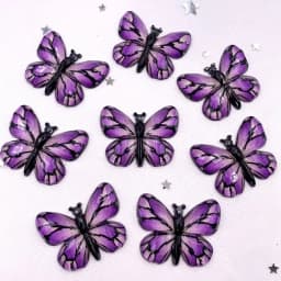Resin Shiny Colorful Crystal Butterflies Flatback Rhinestone 1 Hole Appliques Ornaments 10pcs Home Figurines decor Crafts