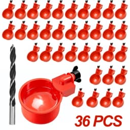 10/20/30Pcs Chicken Waterer Cups Chicken Feeder Cup for Chicken Duck Turkey Rabbit,3/8 Inch Thread Poultry Watering Feeder