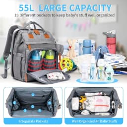 Changing Bag Backpack Baby Changing Backpacks with Large Capacity Portable Travel Nappy Bag with Foldable Cot with Multifunctional Baby Bags and Mobile Changing Mat Baby Bed Backpack