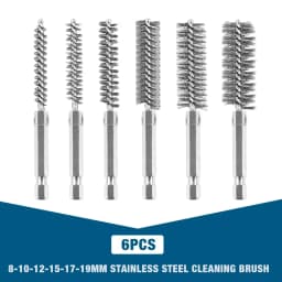 6Pcs Stainless Steel Wire Brush,Drilling Cleaning Brush Set, 1/4 Inch Hexagonal Handle, Grinding Polishing Rust Removal Tools