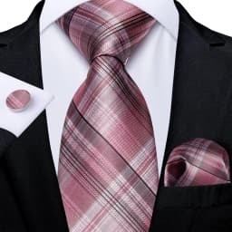 New Fashion Plaid Men's Tie Set High Quality 8cm Width Neck Tie Handkerchief Cufflinks Business Wedding Tie Gift For Men