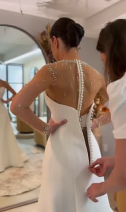 Elegant Pearls Wedding Dresses Luxury Customized Long Sleeves Country Bridal Gowns For Women Vestido De Novia