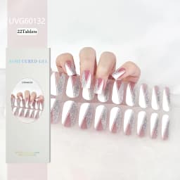 16/20/22Tips Semi-Cured Gel Nail Patch Adhesive Sliders Long Lasting Full Gel Nail Stickers DIY Manicure Harden In UV Lamp Need