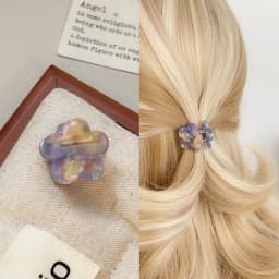 Korean Style Floral Acetate Mini Claw Clip for Women, Sweet Cute Resin Hair Clip, Shark Clip for Thin Hair and Bangs