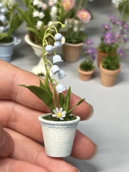 1:6 Miniature Plant Set, Handmade Realistic Fern Maple Caladium Potted,Exclusive Custom Sizes BJD Dollhouse Garden Bjd Decor Art
