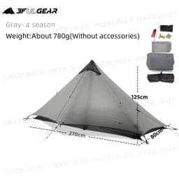 3F UL GEAR 2026 Lanshan 1 Tent Ultralight Outdoor Camping Poleless Tent T-zipper Door Waterproof Trekking Mountaineering