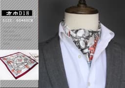 British Men's Silk Scarf Small Square Towel Satin Silk Towel Korean Style Spring Autumn Business Men's