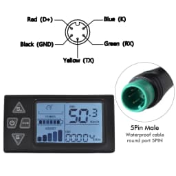 S861 Mountain UART2 Electric Bicycle Waterproof Assembly Parts Waterproof 24V/36V/48V Bicycle Speedometer Bike Computer Ebike