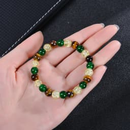 Natural Stone Bracelet Tiger Eye Stone Crystal Wealth Money Success Bracelet Men's and Women's Bracelets 호안석팔찌