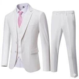 ( Blazer + Vest + Pants ) Men's Suit Slim 3 Pieces Set Solid Wedding Party Prom Groom Best Male Formal Business Suit