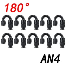 10x Universal Straight 0 45 90 180 Degree AN3 AN4 AN6 AN8 AN10 AN12 Hose End Fitting Hose Adapter For Swivel PTFE Oil Fuel Line