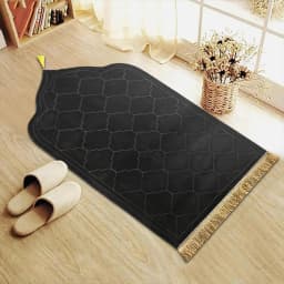 Thick Prayer Rug Prayer Mat with Tassels Islamic Turkish Irregular Anti-Slip Praying Rug Carpet Thick Soft Flannel