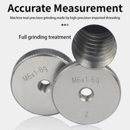 2PCS/Set 60-Degree Metric Thread Ring Gauge 6G M2-M20 Taper Gauge Measuring Tool for Precision Engineering