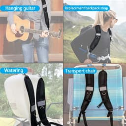 Bag Accessories Black Backpack Straps Oxford Cloth Shock Absorption Replacement Strap Bags Shoulder Strap Climbing Hiking