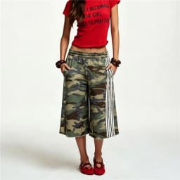 Women Side Stripes Raw Edge Wide Leg Capri Sweatpants Elastic Waist Loose Fit Baggy Cropped Casual Jogger Knee Length Trousers