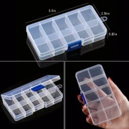 1Pcs Transparent Plastic Storage Jewelry Box Compartment Adjustable Container For Beads Earring Box Jewelry Rectangle Box Case