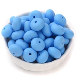 14mm 50Pcs Mini Abacus Silicone Beads Food Grade Saucer Loose Beads for Baby Teether Necklace Pacifier Clip Jewelry Making