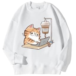 Work Cats That Cannot Do Without Coffee Womens Hoody Loose Comfortable Hoodies Harajuku Fleece Hoodie Fashion Autumn Men Top