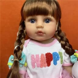 Fit For Doll Head Circumference 32cm To 36cm Silicone Reborn Baby Doll Hair Wig Curly Brown Golden Hair for BJD doll Reborn Doll