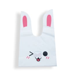 10/20pcs Cute Rabbit Ear Bags Plastic Cookie Candy Gift Bags For Easter Party Biscuits Snack Baking Packing Supplies Kids Gifts