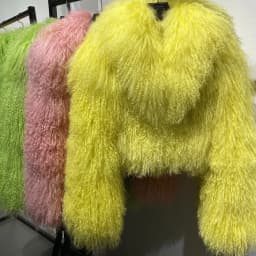 New Brand Women's Real Mongolia Sheep Fur Jacket With Collar Winter Coat Female fur coat