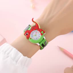 Kids Dinosaur Watch Cartoon T-Rex Silicone Strap Hypoallergenic Watch for Boys & Girls Prehistoric Adventure Gift