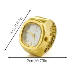Ring Quartz Watch New Hot Sales Creative Alloy Shell Finger Square Dial Couple Men And Women