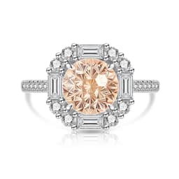 925 Sterling Silver Light Luxury Elegant Dahlia Cut High Carbon Diamond Sugar Cube Ring Women's Jewelry