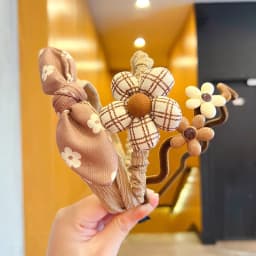 3 Pcs/Set Children Cute Coffee Color Cartoon Flower Hairbands Headwears Girls Lovely Hair Hoop Headbands Kids Hair Accessories