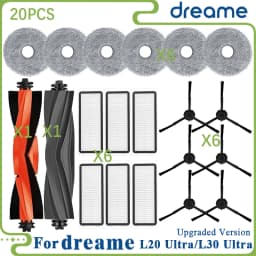 Dreame L20 Ultra/L20 Ultra Complete RLX41CE / L30 Ultra Parts Main Roller Side Brush Hepa Filter Mop Cloth Dust Bag