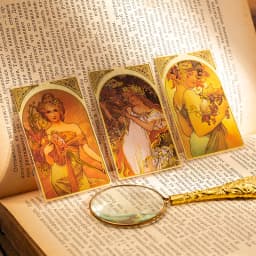 10 pcs/lot Mucha theme Stickers Diy Decorative Scrapbooking Diary Stick Labels Album hand made Collage material