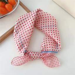 New Cloth Headband Polka Dot Fresh Floral Small Square Scarf Pastoral Style Scarves Women