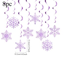 Snowflake Hanging Decorations Birthday Flag Christmas Snowflake Hanging String Winter Carnival Ice Snow Theme Party Background