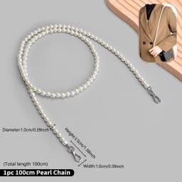 CRAZYSMITH Bag Chain Metal Strap for MLB Bucket Bag Handbag Replacement Long Beaded Chain Shoulder Crossbody Bag Accessory