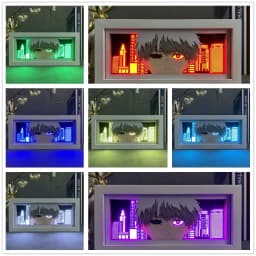 Anime Tokyo Ghoul Light Box Ken Kaneki Paper Carving 3d Anime Lamp Led Night Light Manga Action Figure For Room Decor Child Gift